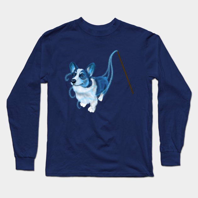 Magical Familiar Corgi Long Sleeve T-Shirt by KataMartArt